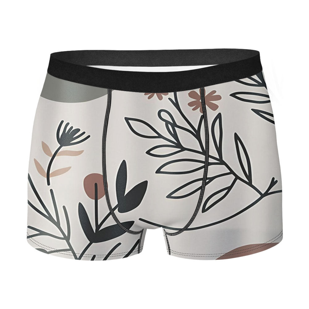 Earthy Boho Botanical Men's Boxer Briefs