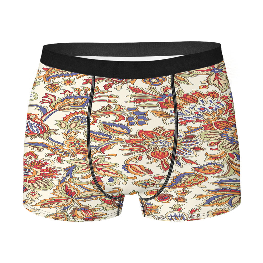 Fabric With Colourful Batik Pattern Men's Boxer Briefs