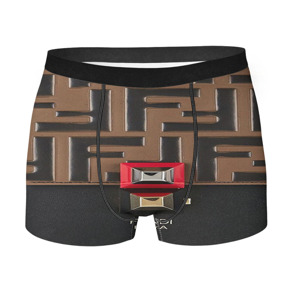 Fendi Roma Brown Pattern Men's Boxer Briefs
