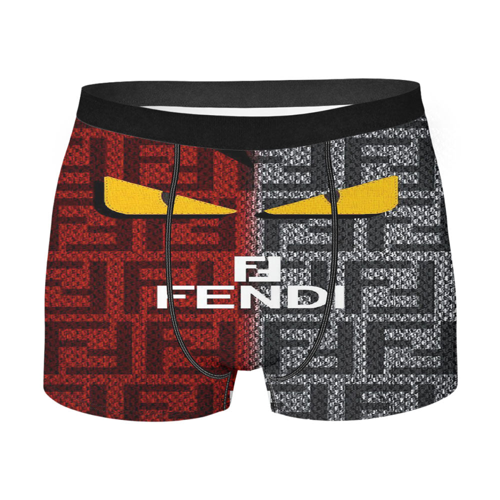 Fl Fendi Red Grey Men's Boxer Briefs