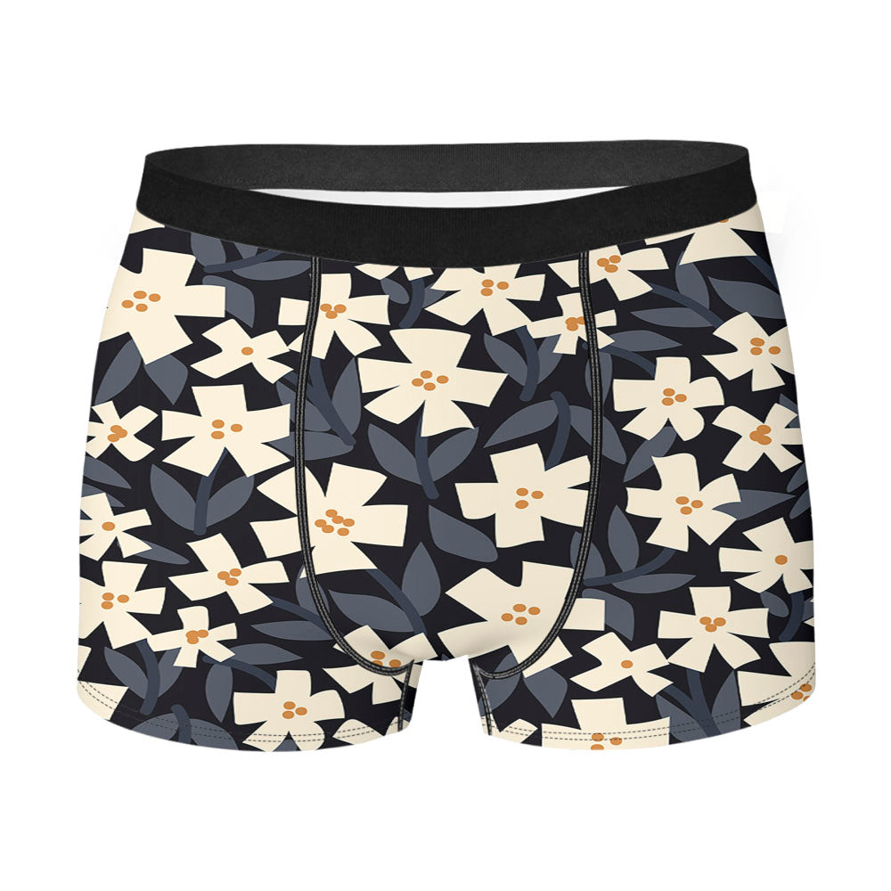 Flat Floral Pattern Men's Boxer Briefs