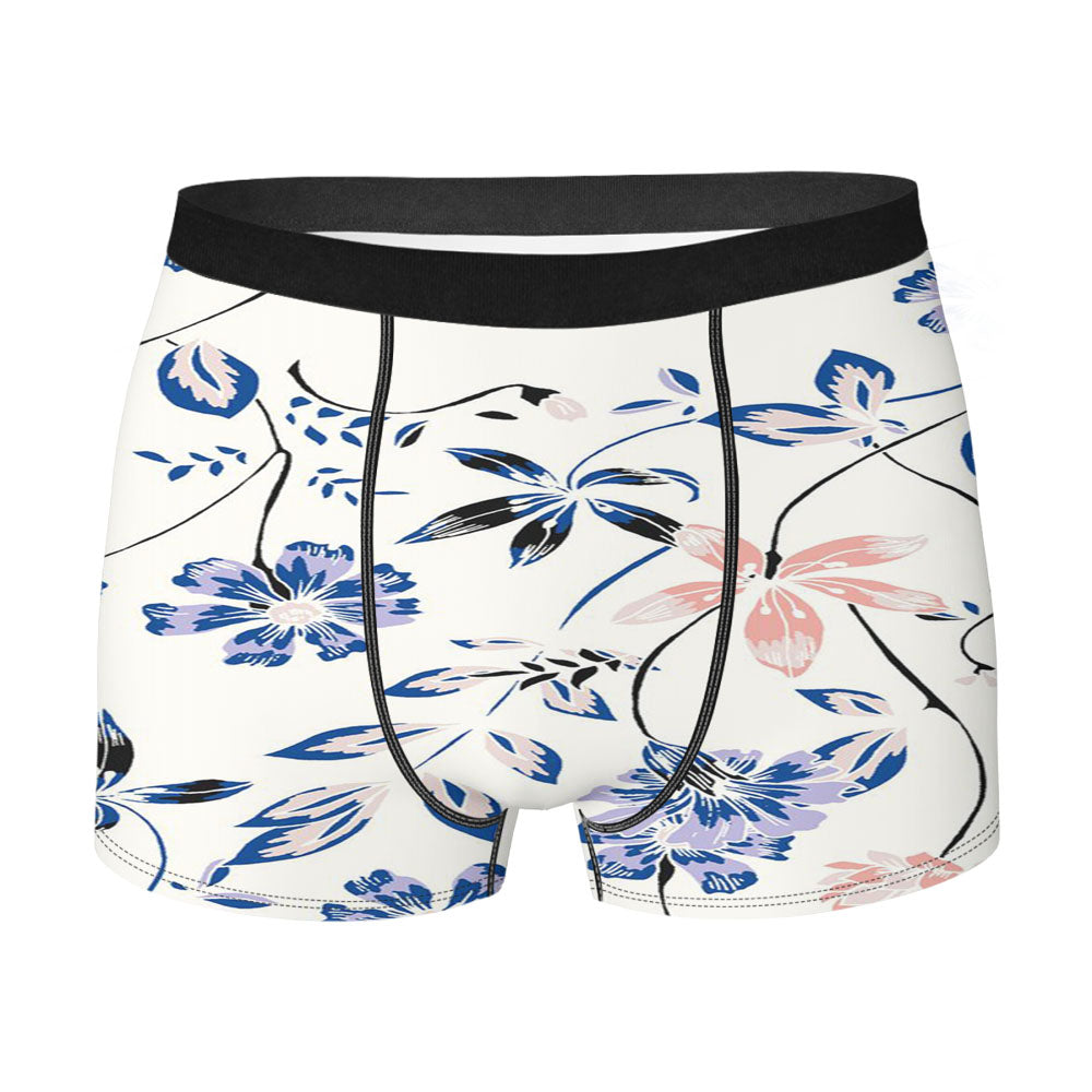 Flower Blue Men's Boxer Briefs