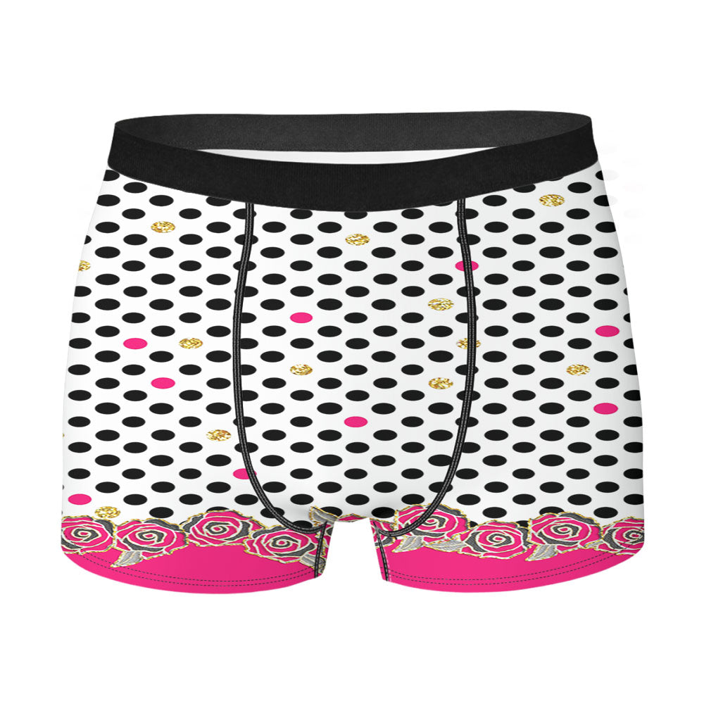 Flower Dots Glitter Wallpaper Men's Boxer Briefs