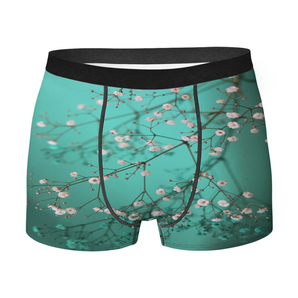 Flower Green Men's Boxer Briefs