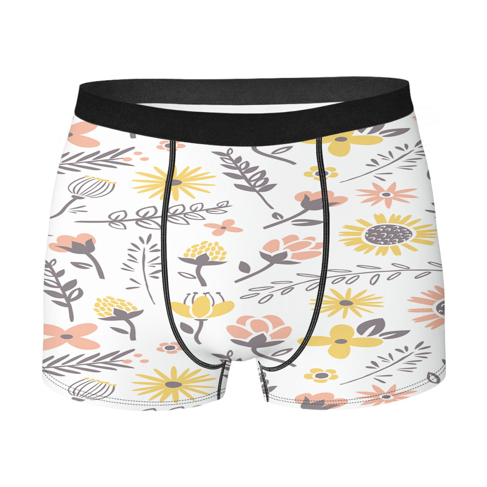 Flower Retro Wallpaper Men's Boxer Briefs
