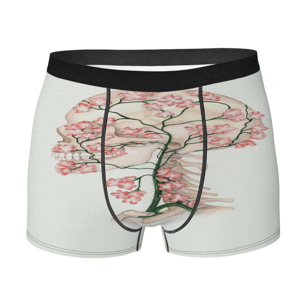 Flower Skull Men's Boxer Briefs