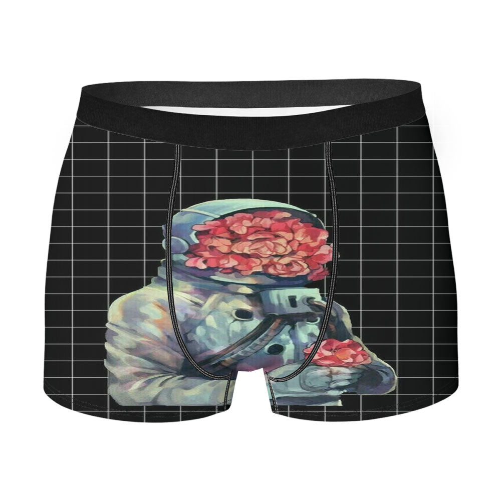 Flower Spaceman Men's Boxer Briefs