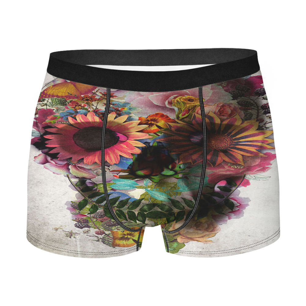 Flower Sugar Skull Pink Tumblr Men's Boxer Briefs