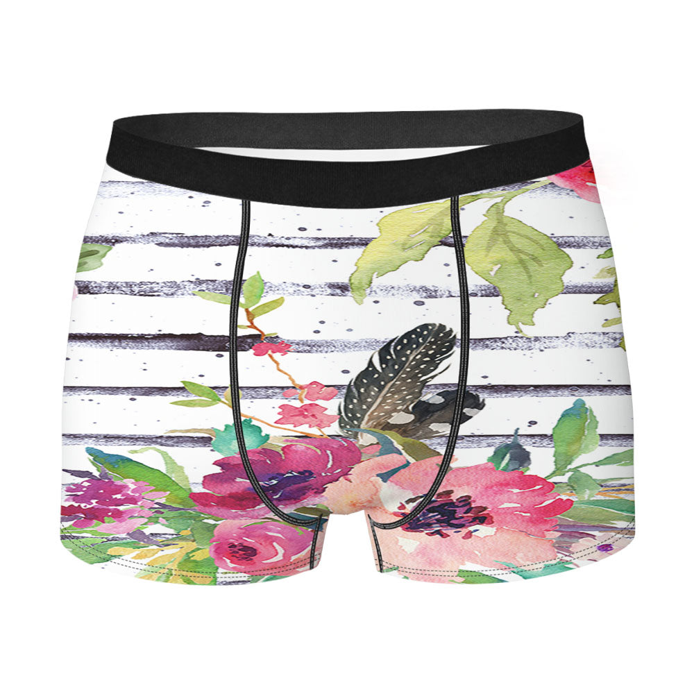 Flower Water Color Men's Boxer Briefs