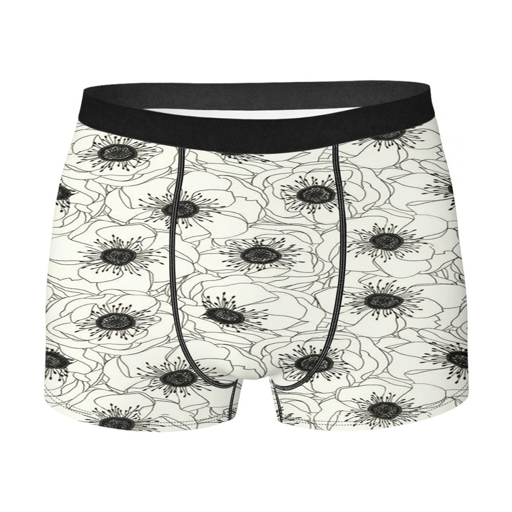 Flower White Men's Boxer Briefs