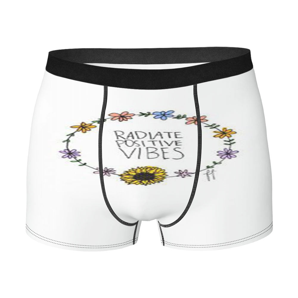 Flowers Radiate Positive Vibes Men's Boxer Briefs