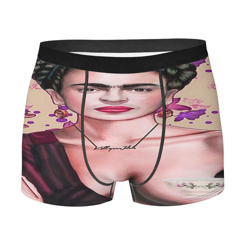 Frida Kahlo Art Face Men's Boxer Briefs