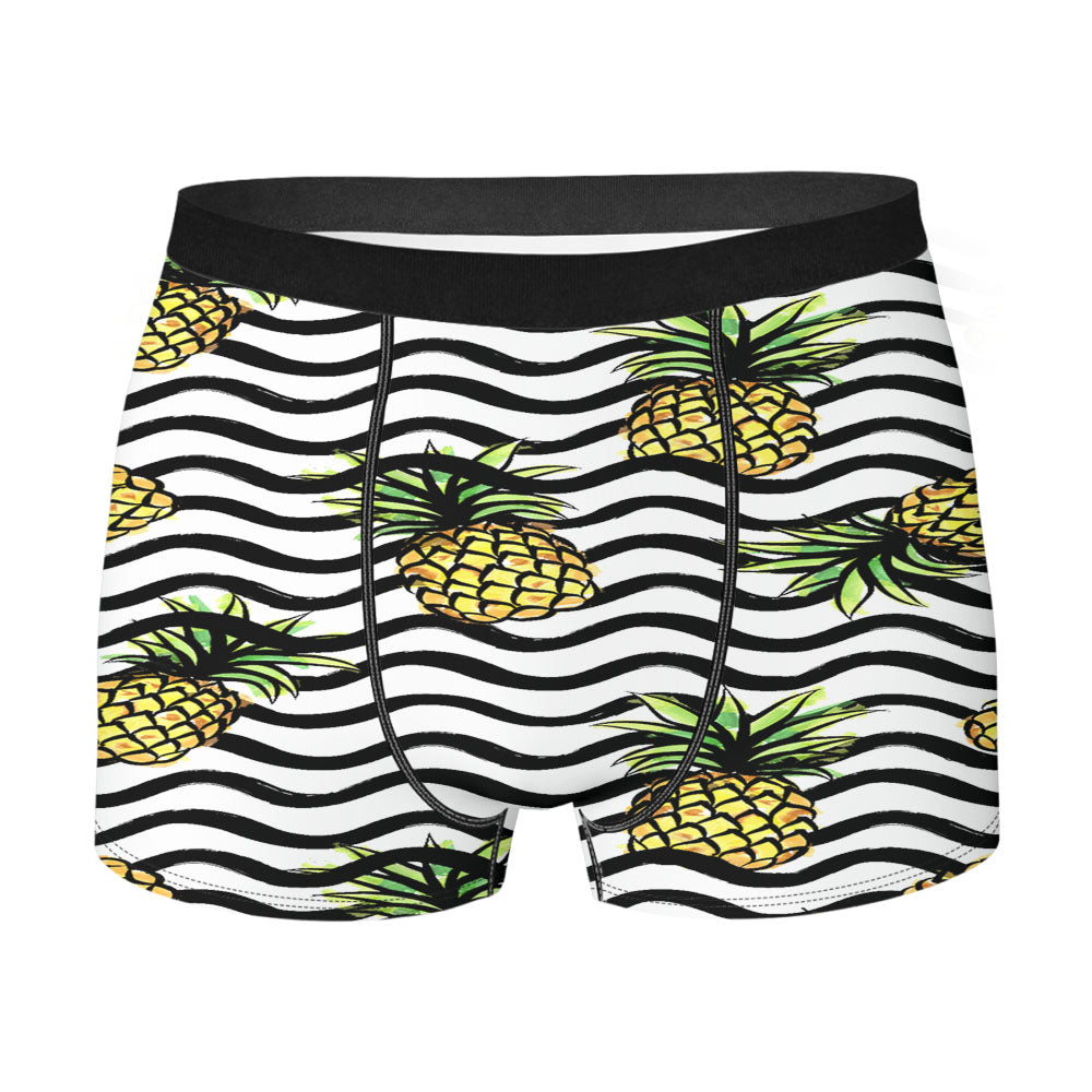 Fruit Wave With Pineapple Pattern Men's Boxer Briefs
