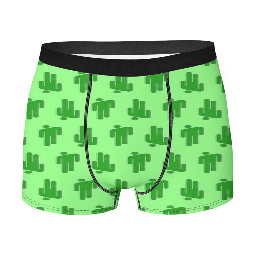 Full Of Billie Eilish Green Logo Pattern Men's Boxer Briefs