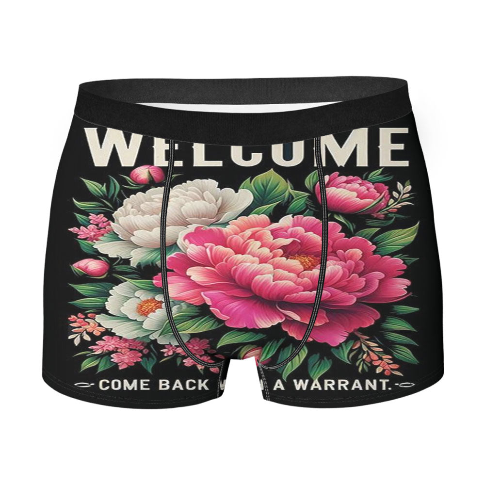 Funny 'Come Back With A Warrant Men's Boxer Briefs