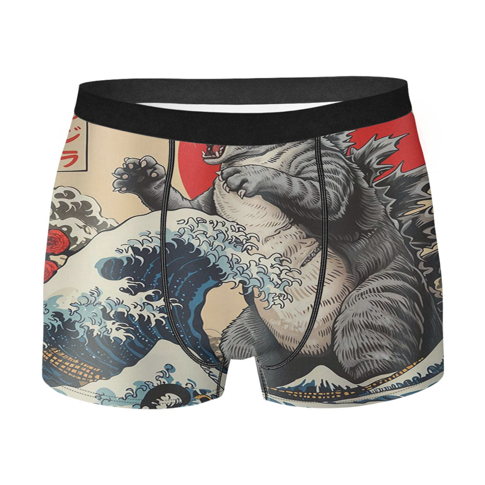 Funny Japanese Catzilla Men's Boxer Briefs