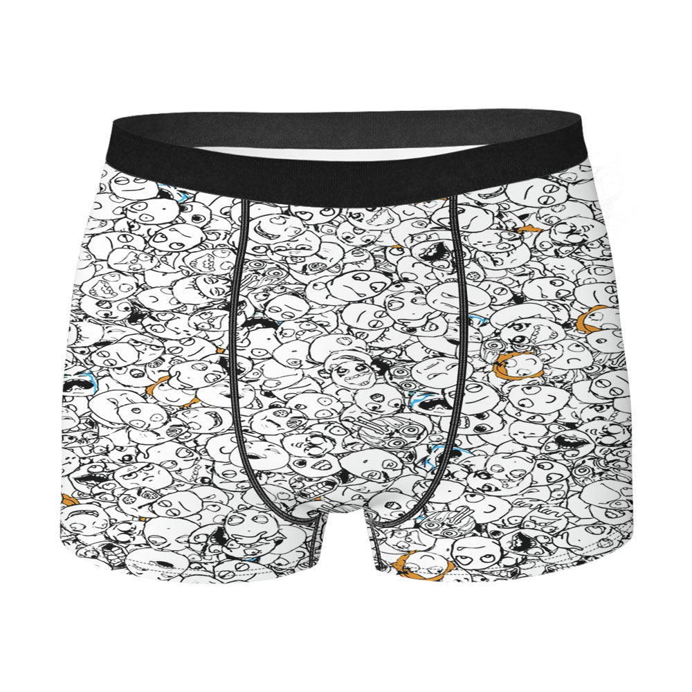 Funny Memes Face Pattern Men's Boxer Briefs
