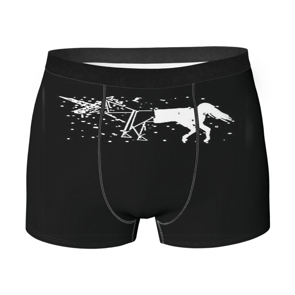 Funny Unicorn Black And White Men's Boxer Briefs