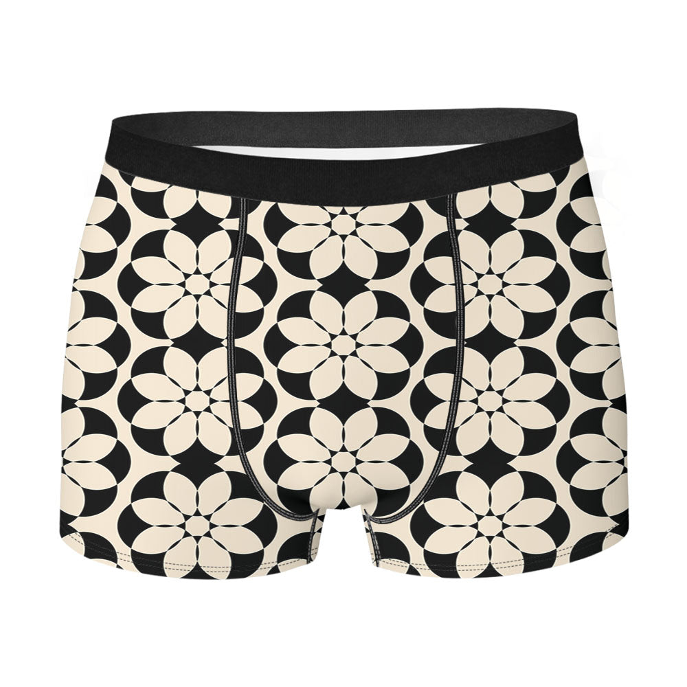 Geometric Ornamental Flowers Men's Boxer Briefs