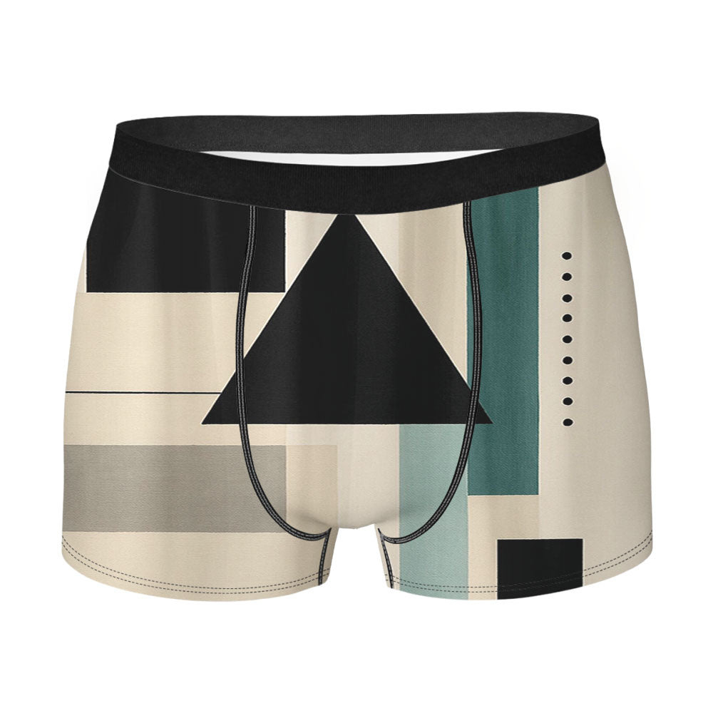 Geometric Triangle And Stripe Men's Boxer Briefs