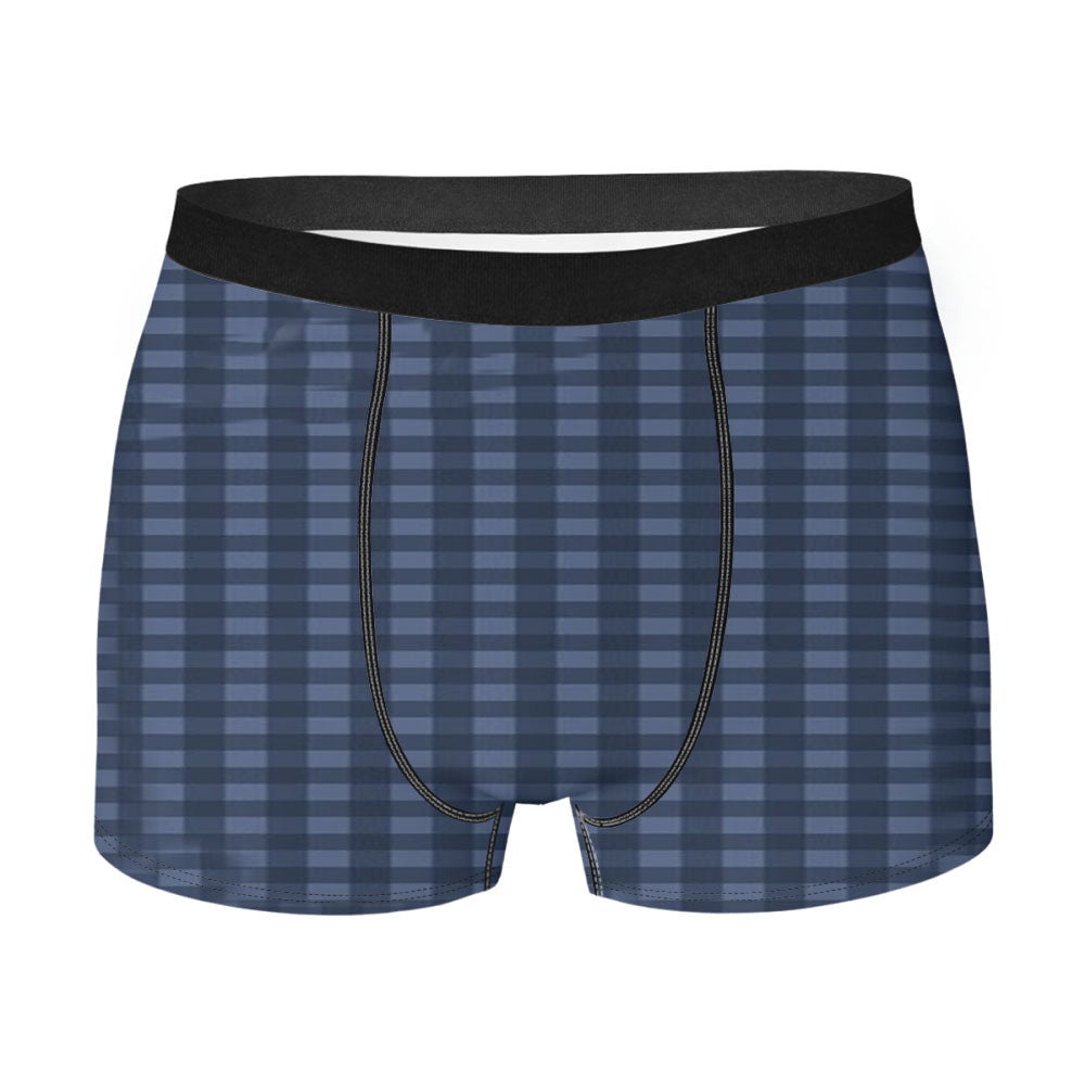 Gingham Plaid Pattern Men's Boxer Briefs