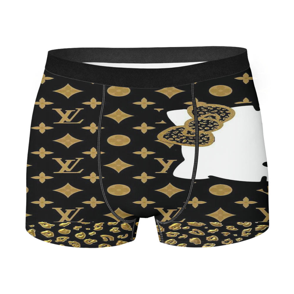 Gold Hellokitty Lv Pattern Men's Boxer Briefs