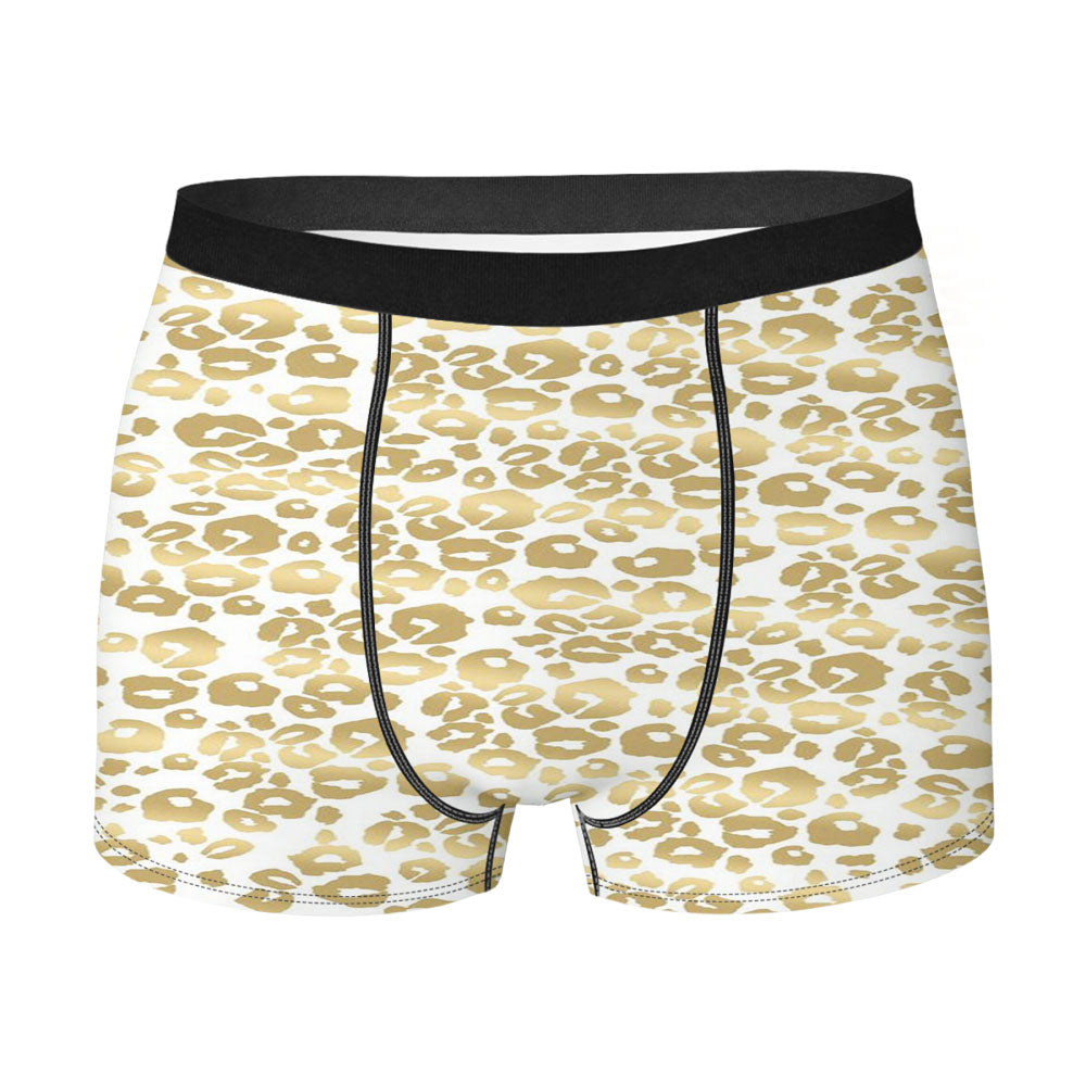 Gold Pattern Shine Cheetah Men's Boxer Briefs