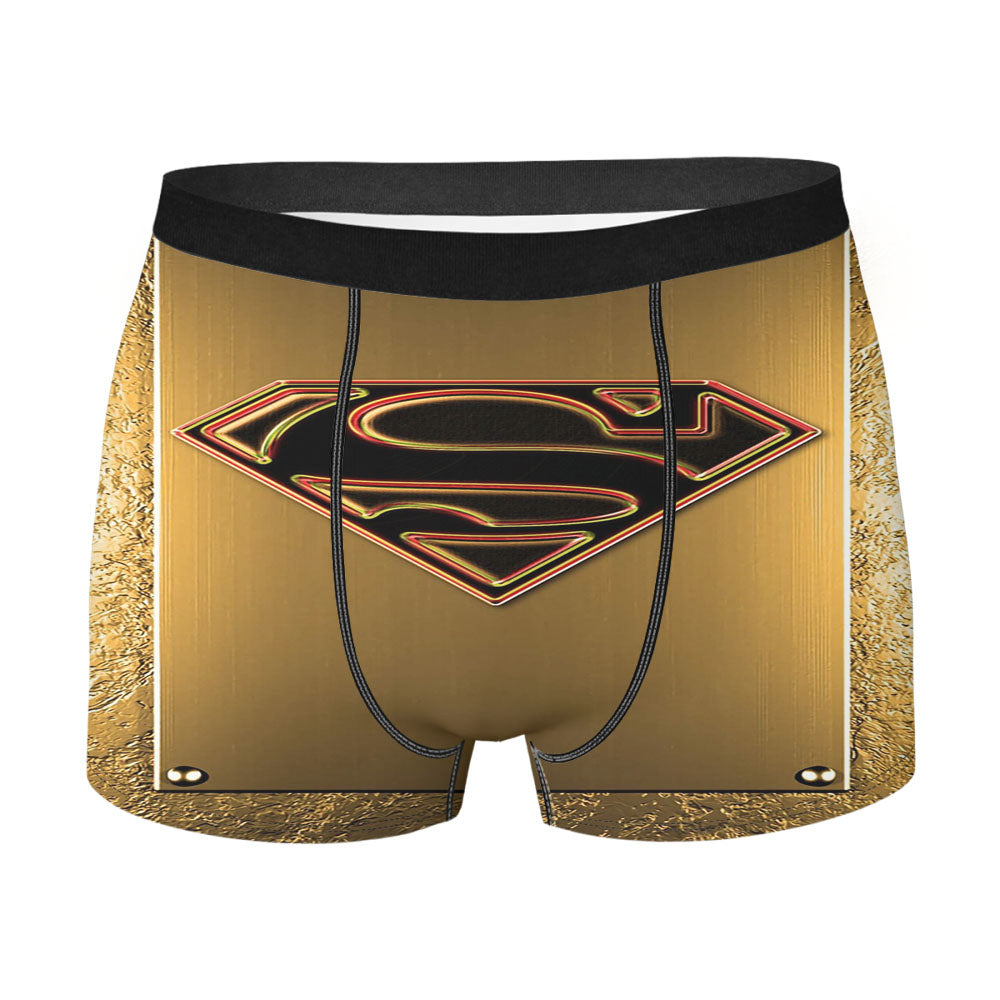 Gold Superman Logo Men's Boxer Briefs