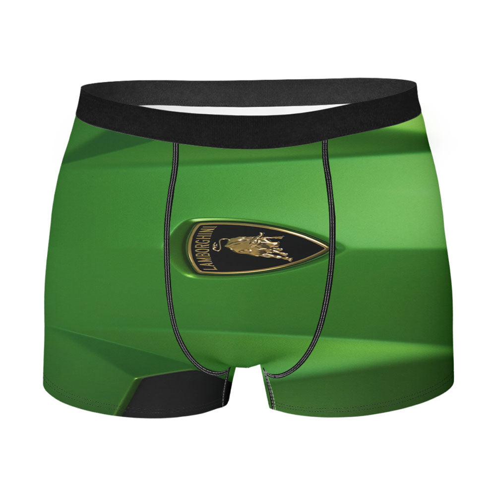 Green Front Car Lamborghini Wallpaper Men's Boxer Briefs