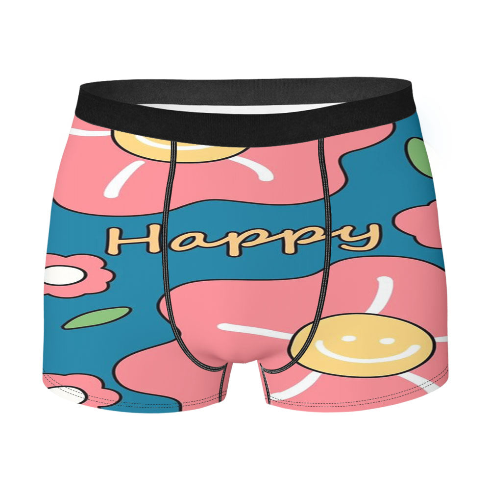 Happy Yellow Smiling Flowers Men's Boxer Briefs