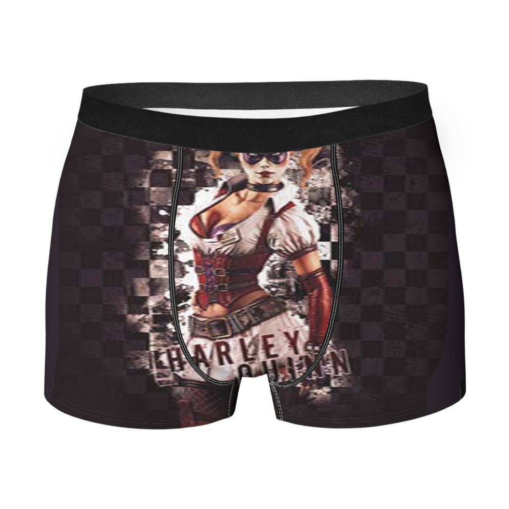 Harley Quinn Faded Checkered Flag Men's Boxer Briefs