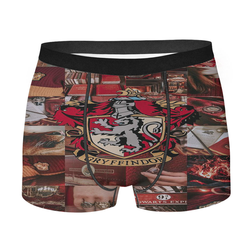Harry Potter Gryffindor Pattern Style Men's Boxer Briefs