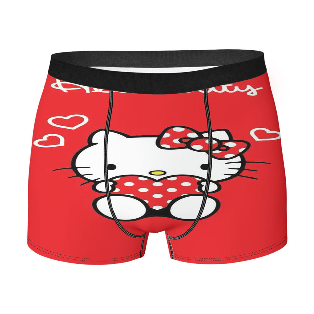 Hello Kitty Loving Pattern Men's Boxer Briefs