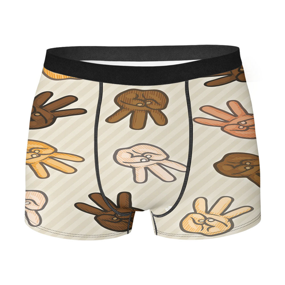 Hiiipower Hands Pattern Men's Boxer Briefs