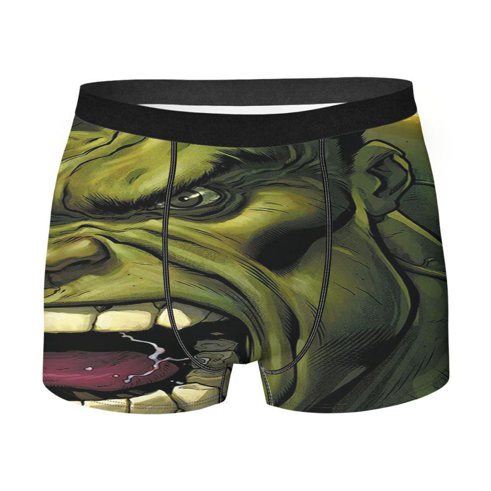 Hulk Cartoon Face Angry Men's Boxer Briefs