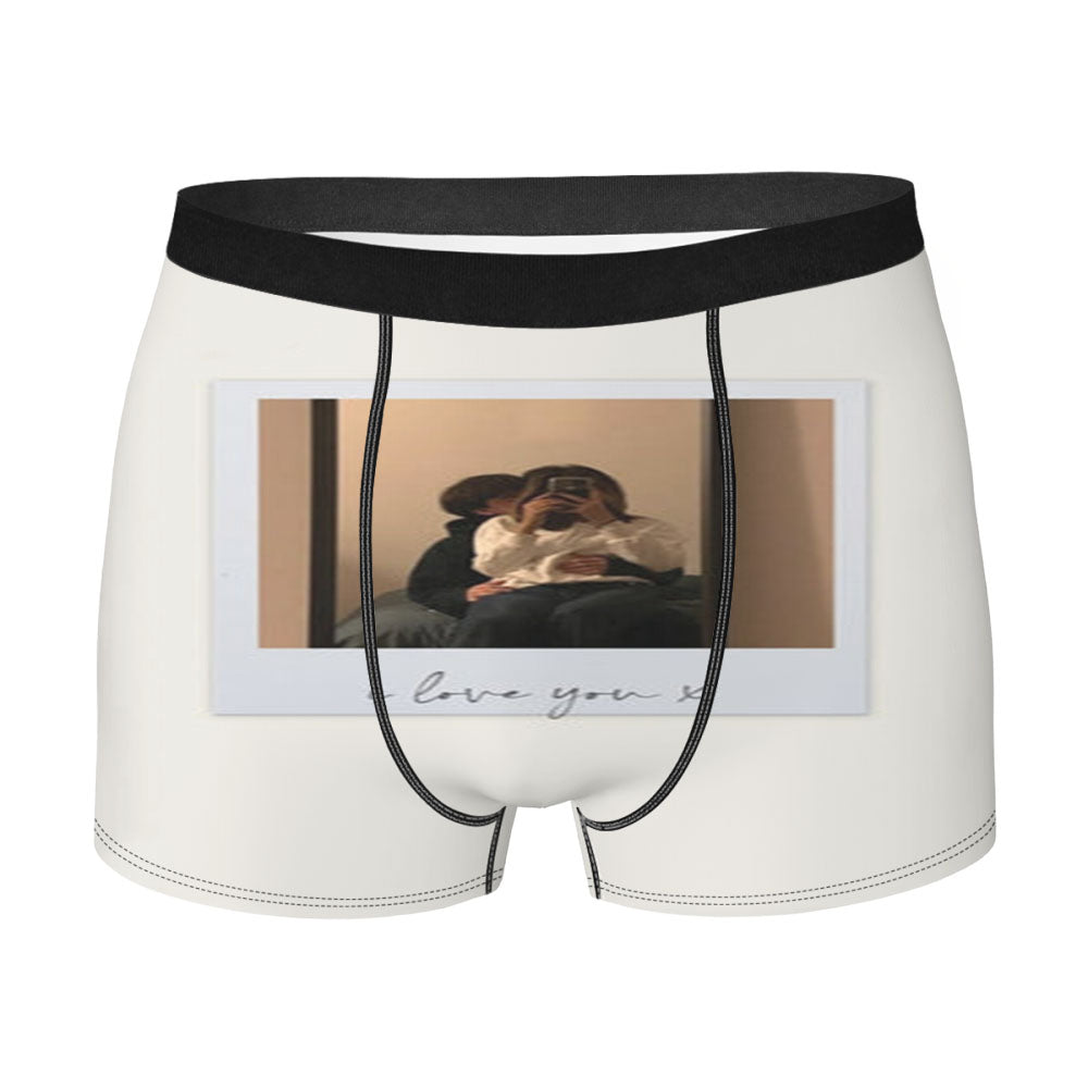 I Love You Polaroid - Personalised Couples Men's Boxer Briefs