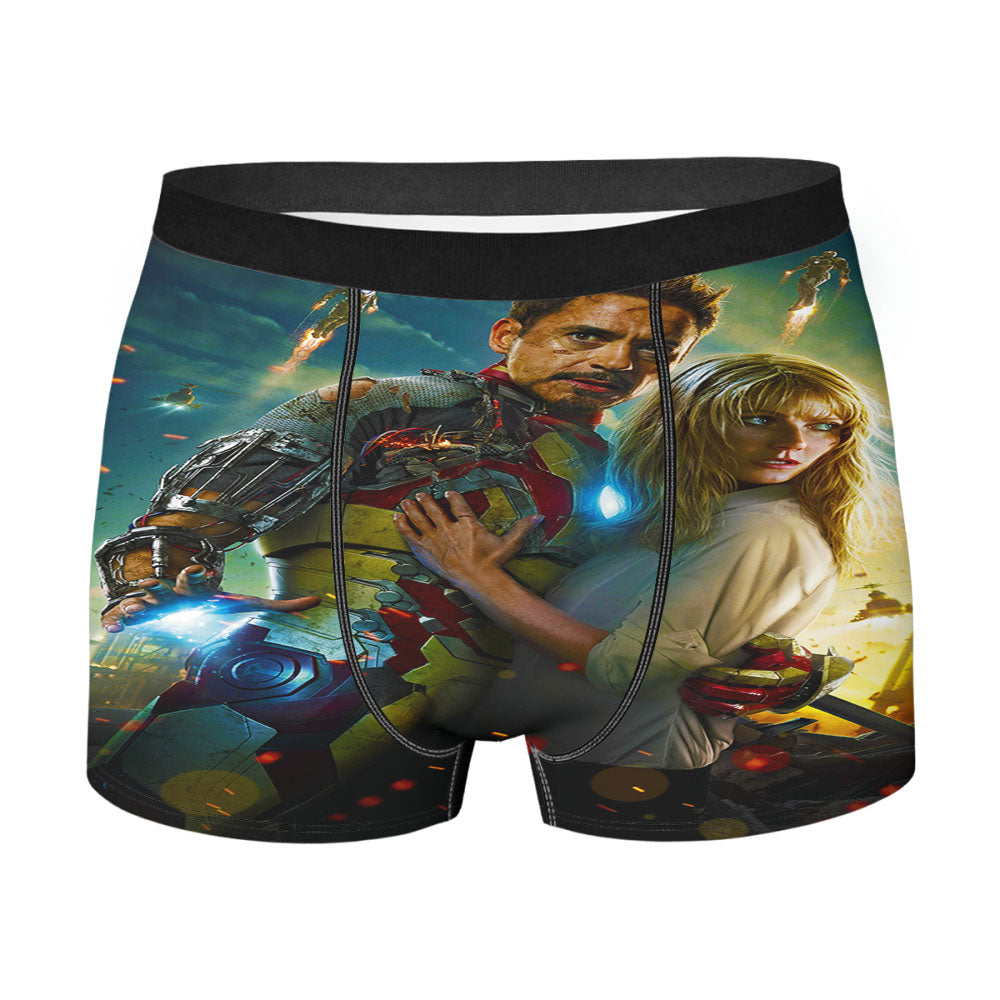 Iron Man Tony Stark And Pepper Potts Men's Boxer Briefs