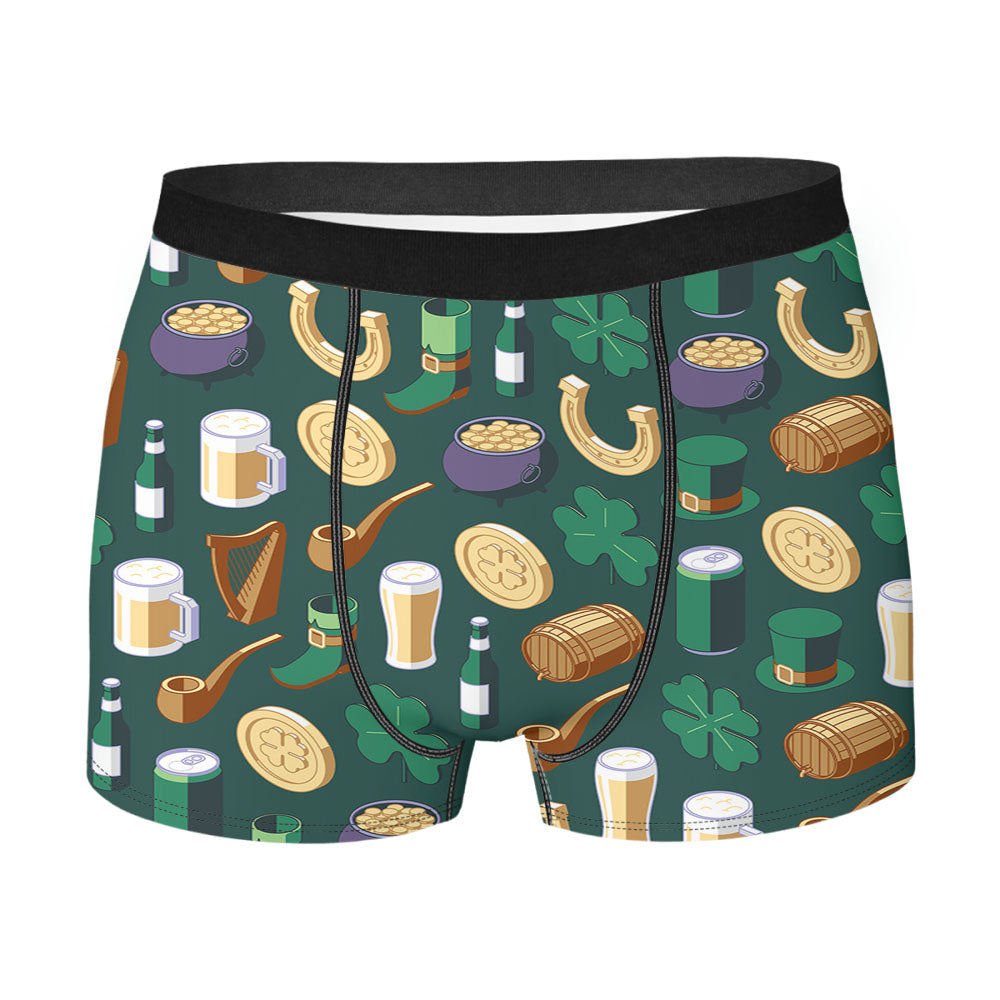 Isometric St Patricks Day Pattern 08 Men's Boxer Briefs