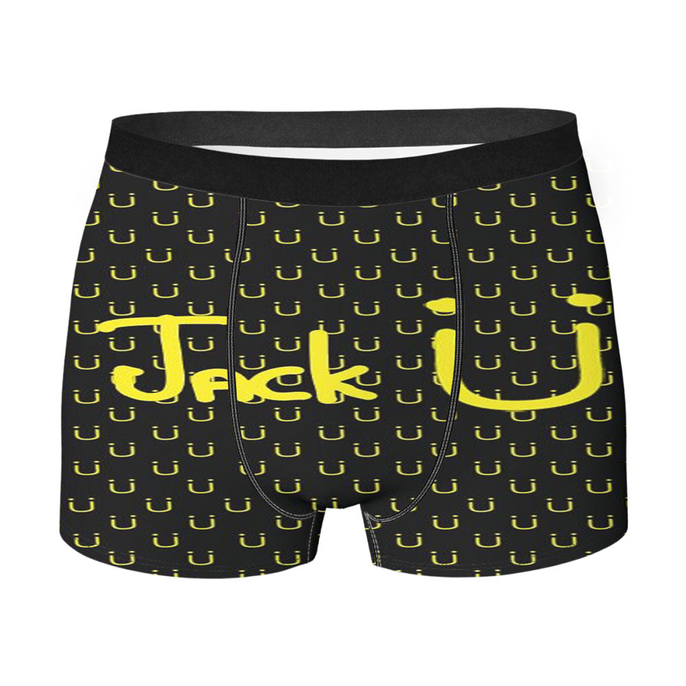 Jacku Pattern Yellow Black Men's Boxer Briefs