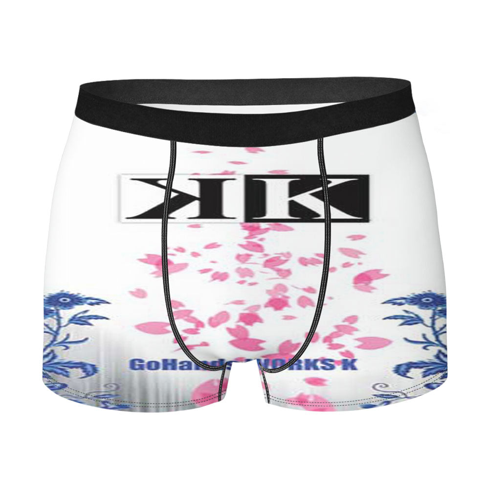 K Project Logo Floral Wht Bkg Men's Boxer Briefs