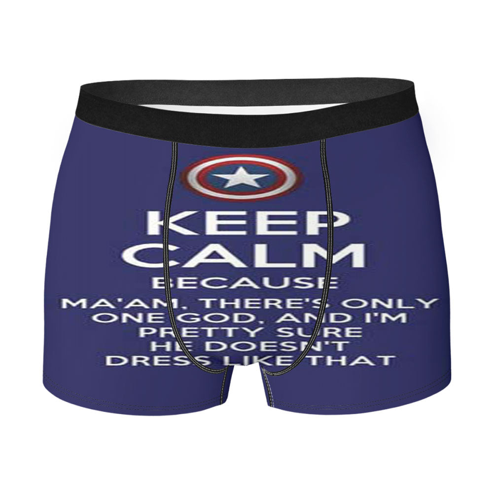 Keep Calm Captain America Men's Boxer Briefs