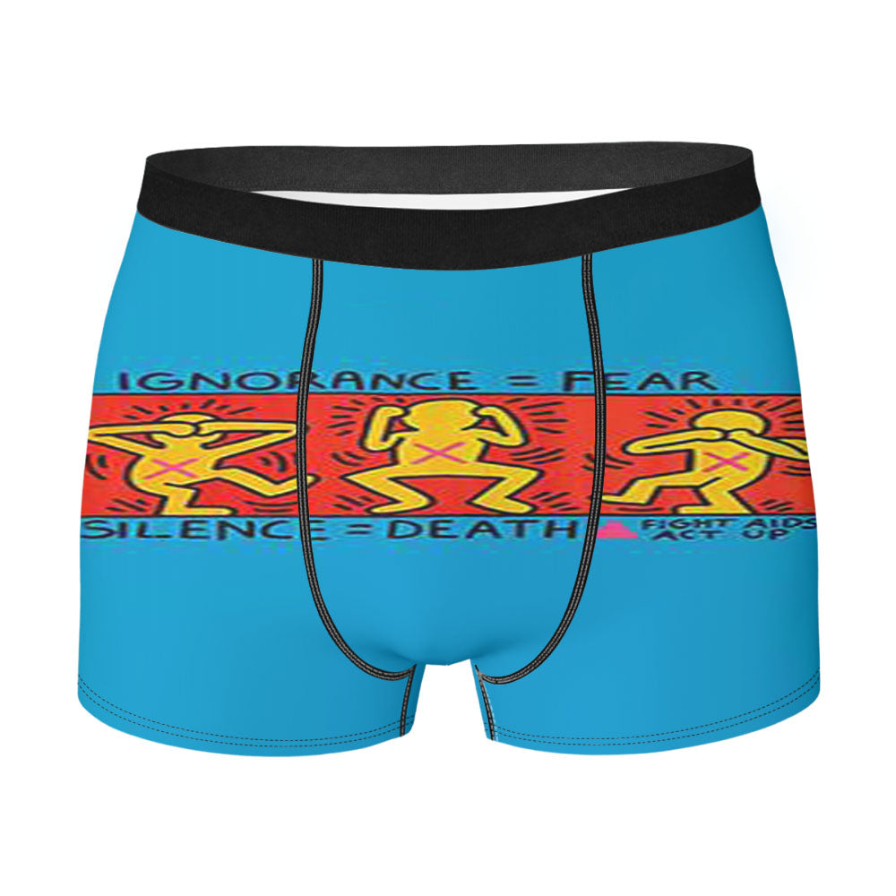 Keith Haring Silence Death Men's Boxer Briefs