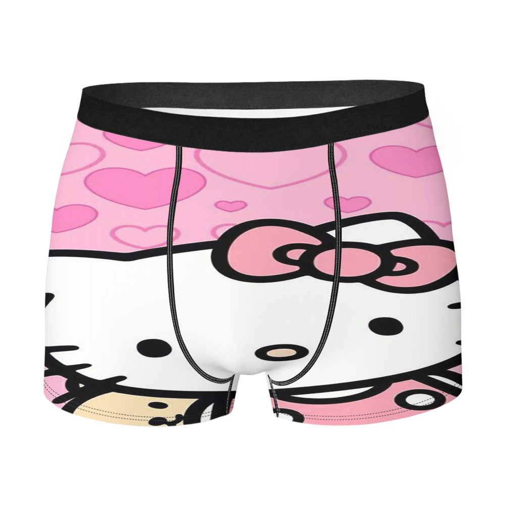 Kitty Puss Hello Kitty Pattern Love Men's Boxer Briefs