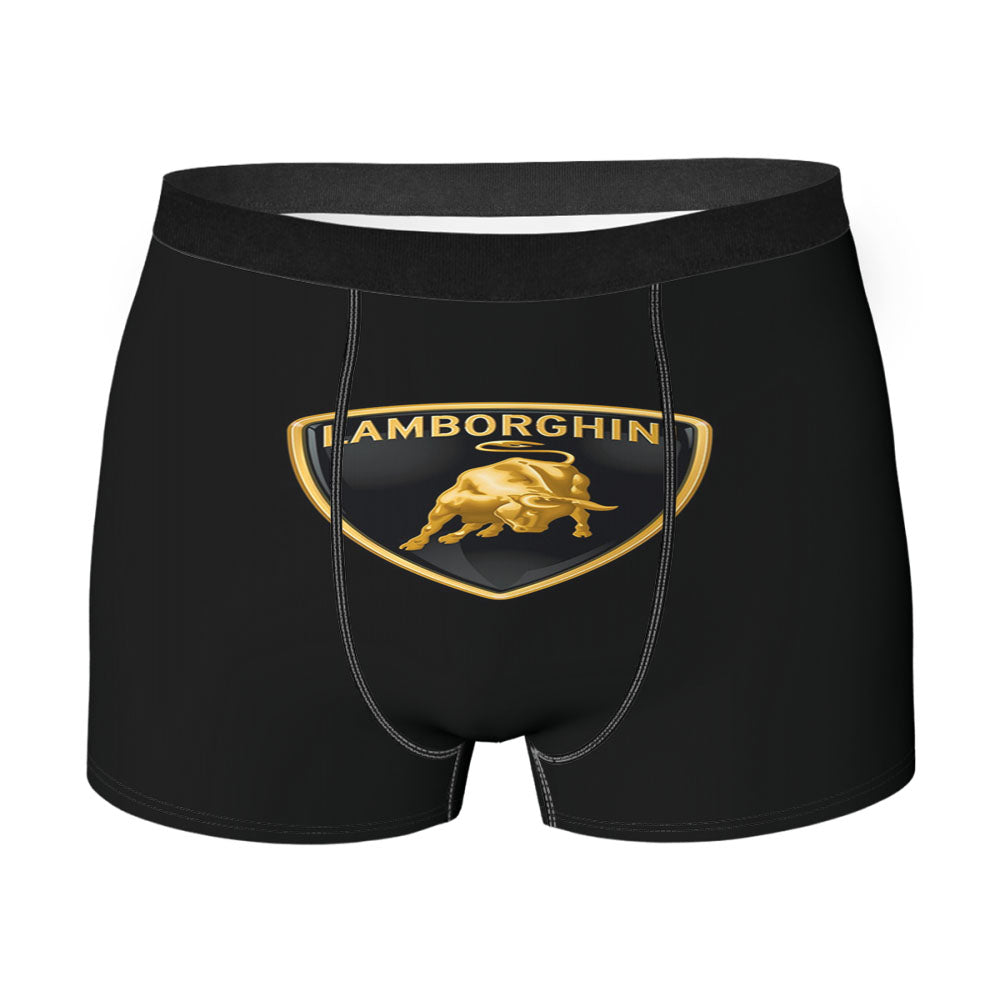 Lamborghini Black Gold Logo Wallpaper Men's Boxer Briefs