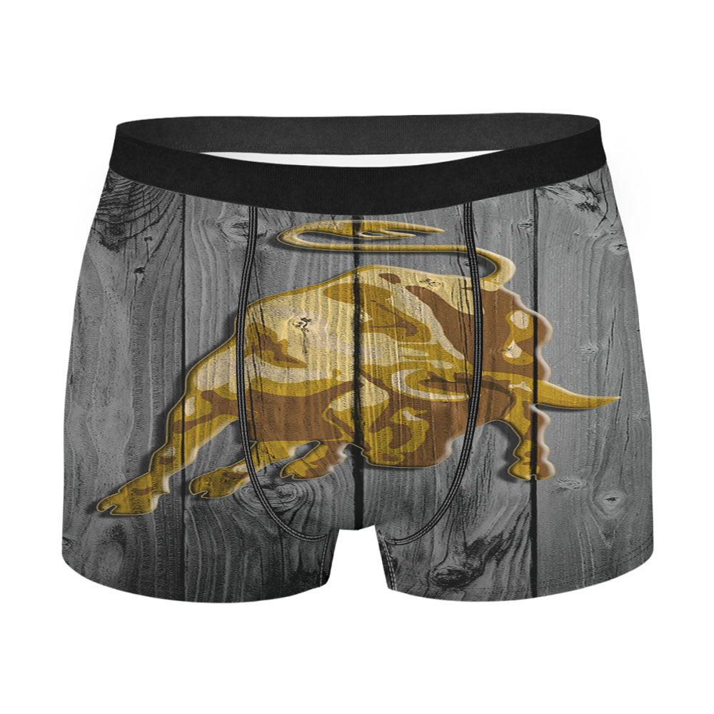 Lamborghini Bull Logo Dark Wood Wallpaper 2 Men's Boxer Briefs