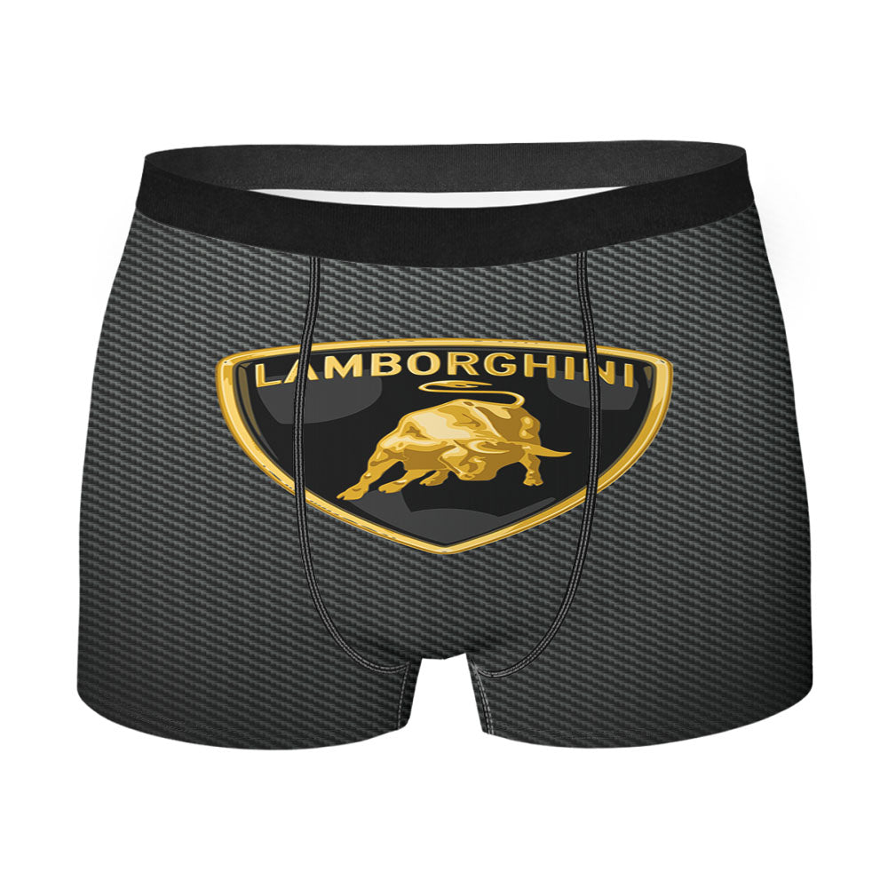 Lamborghini Logo Carbon Fiber Men's Boxer Briefs