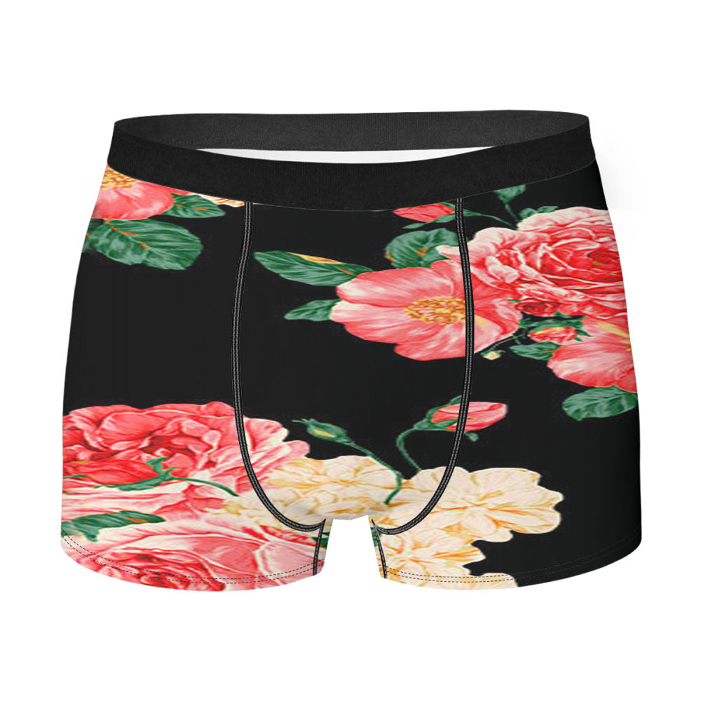 Large Carnations Floral Men's Boxer Briefs