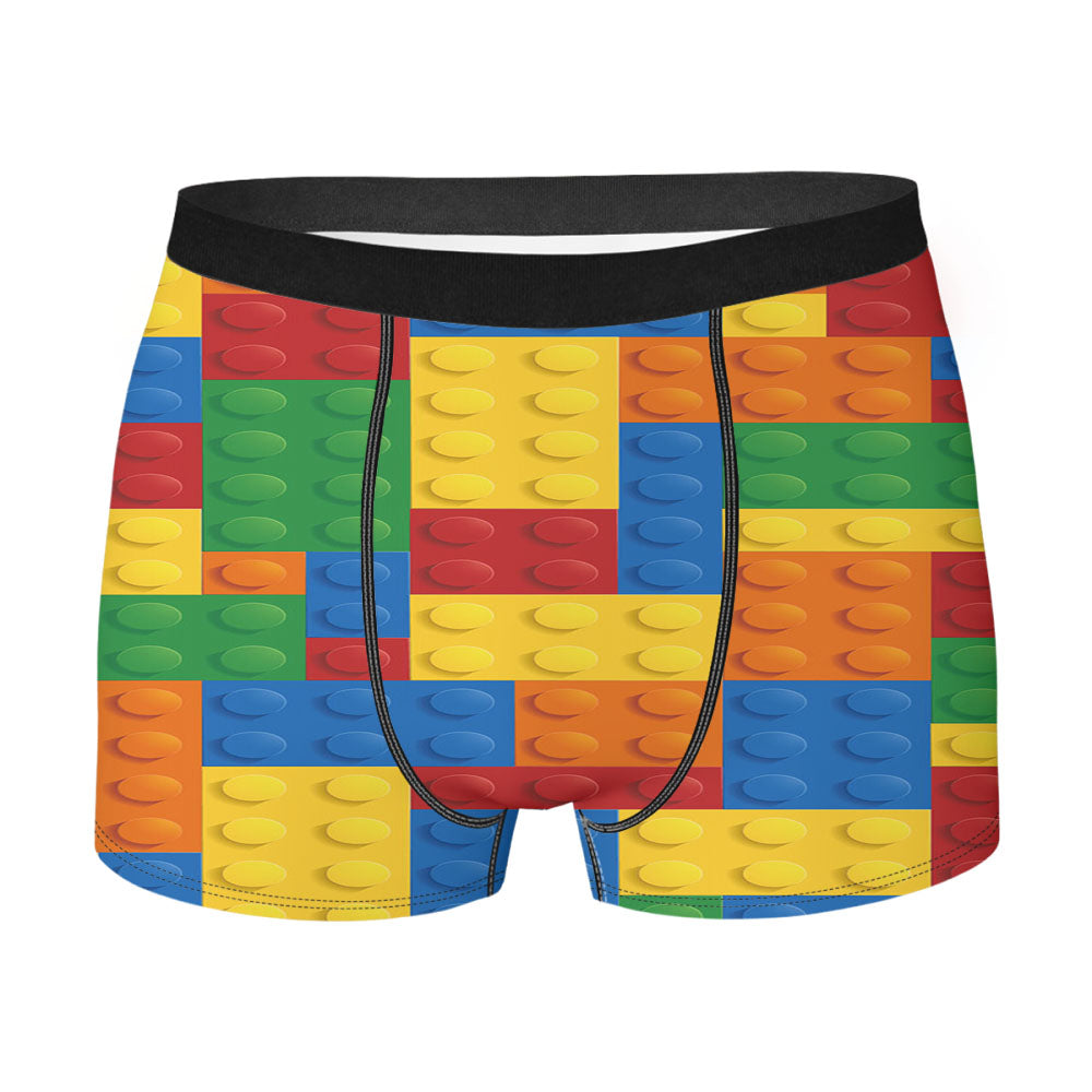 Lego Inspired Brick Pattern Custom Men's Boxer Briefs