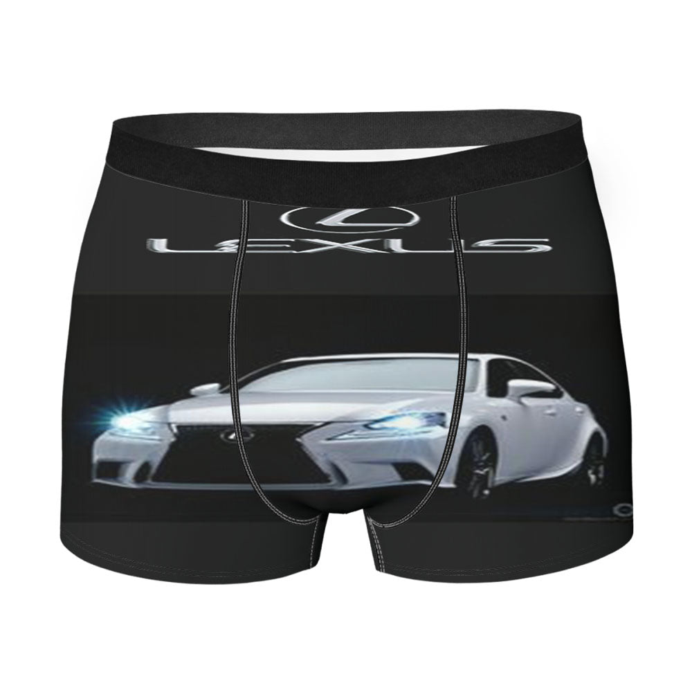 Lexus White Car Gold Logo Men's Boxer Briefs