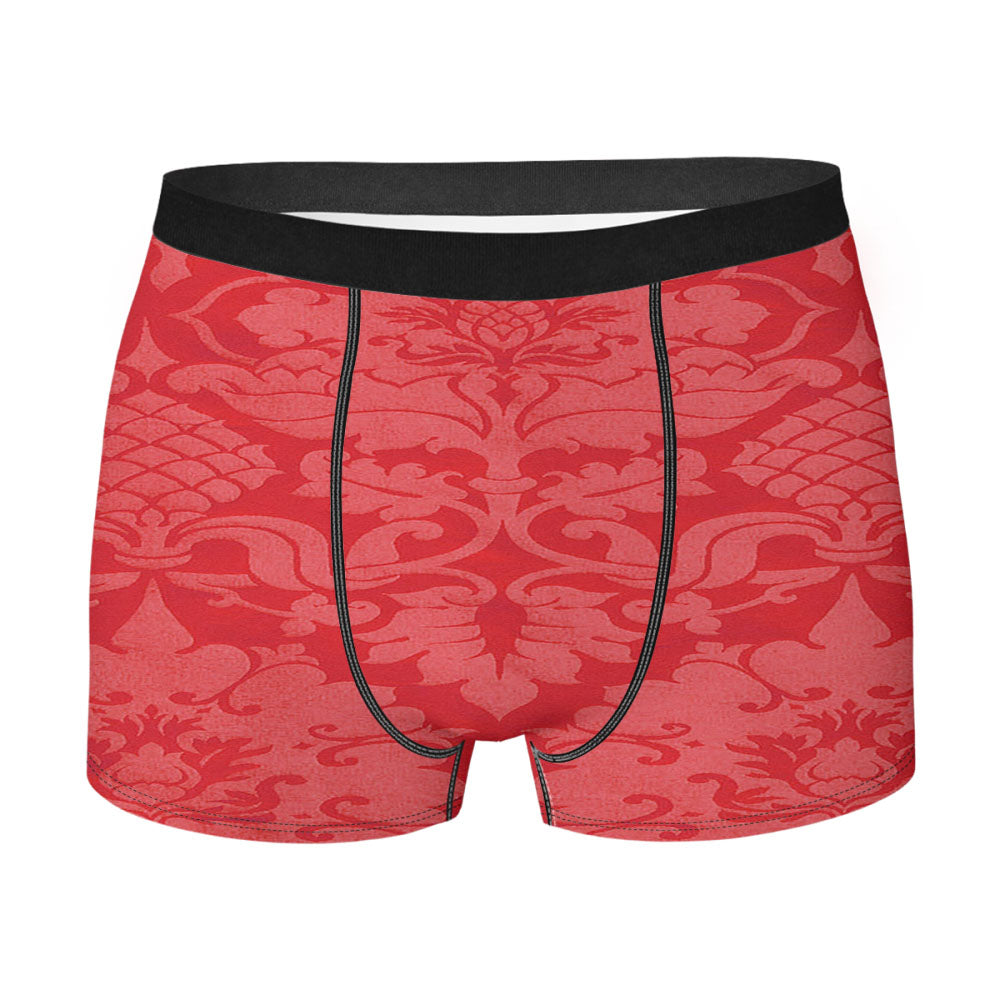 Light Red Damask Pattern Men's Boxer Briefs